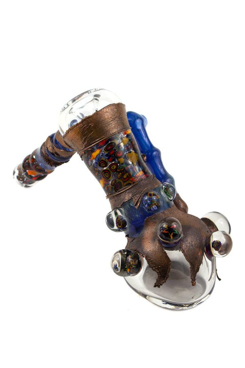 Vince P | Large Worked Bubbler - Peace Pipe 420