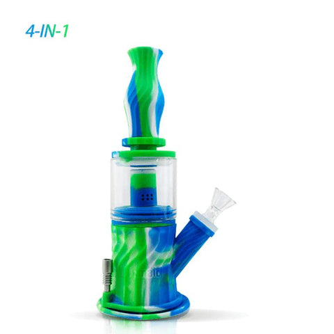 Waxmaid | 4 in 1 Double Perc Waterpipe - Peace Pipe 420
