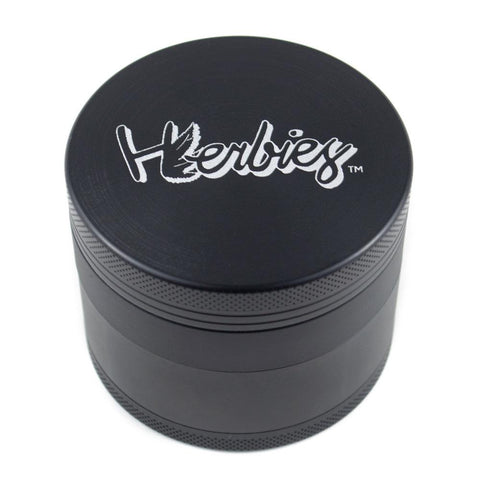 Herbies | 4 Piece Grinder - Black - Peace Pipe 420