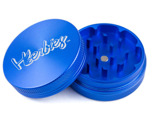 Herbies | 2 Piece Grinder - Dark Blue - Peace Pipe 420