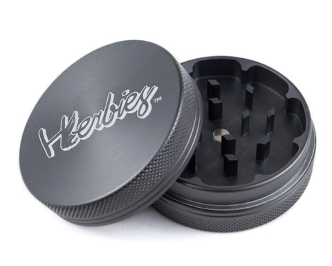 Herbies | 2 Piece Grinder - Grey - Peace Pipe 420