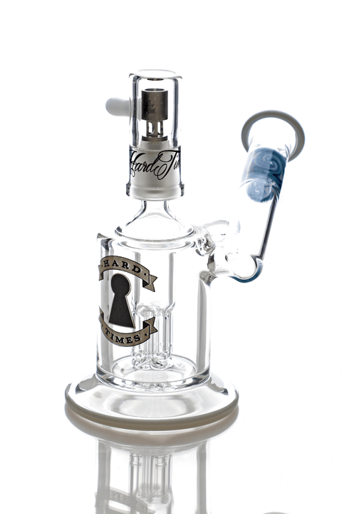 Hard Times | 5.5" White/Blue 4-Leg Side Car Rig - Peace Pipe 420