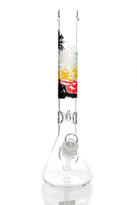 Sheldon Black | 16" Showerhead Stem Beaker - Peace Pipe 420