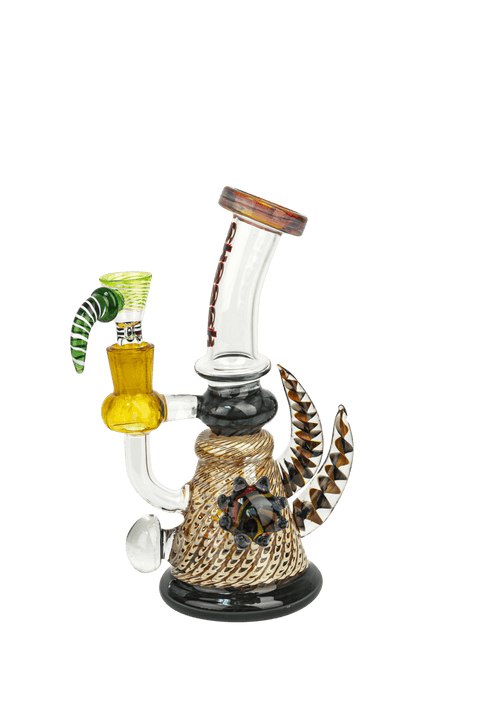 Cheech Glass | 8" Horned Bubbler Brown - Peace Pipe 420
