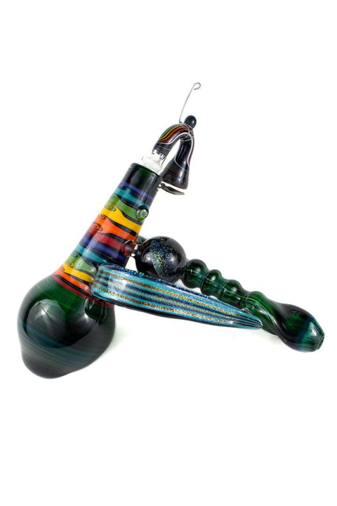 Kevin Murray | Bubbler Pipe - XL w/ Dichro Wing and Marble - Peace Pipe 420