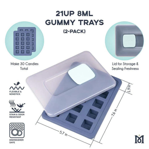 Magical | 21UP Square Gummy Molds 8mL (2 Pack) - Peace Pipe 420