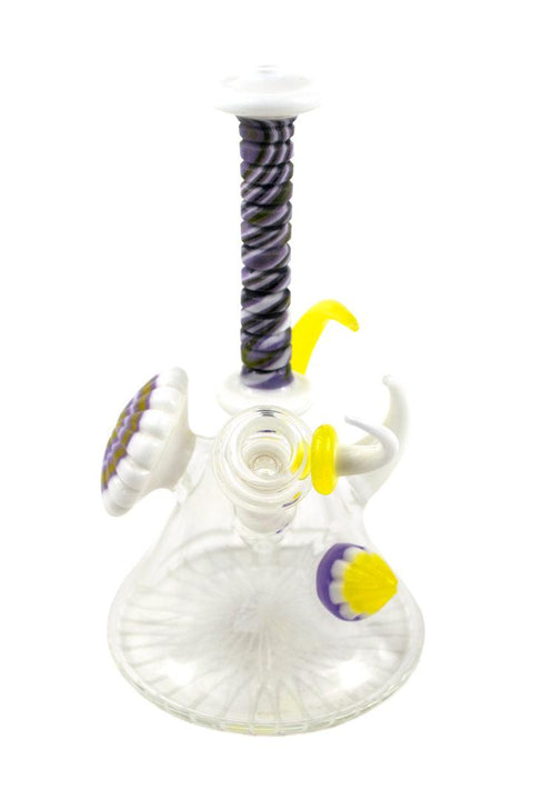 P.A. JAY | White and Purple Mini Beaker Rig - Peace Pipe 420