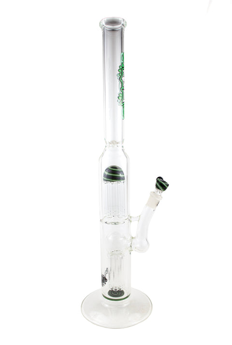 Unbroken Glass | Green Double Tree-Perc Waterpipe