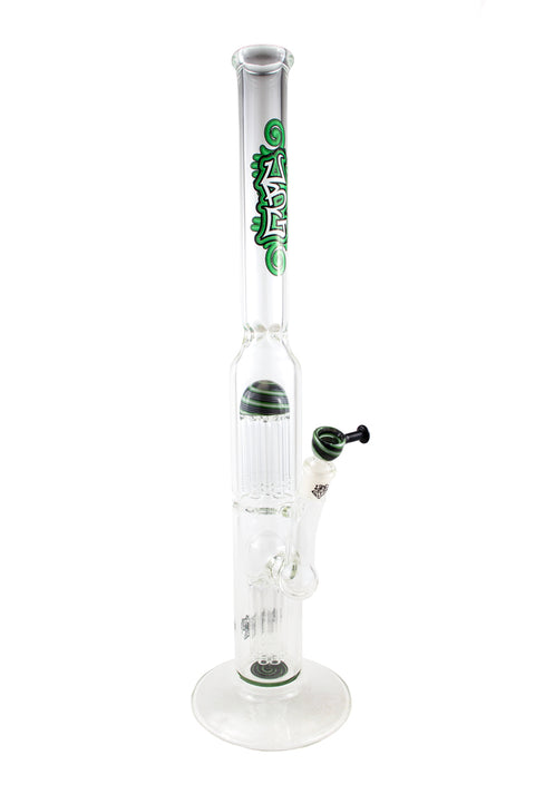 Unbroken Glass | Green Double Tree-Perc Waterpipe