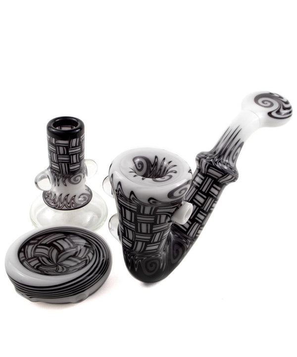 DCS | Black and White Bong and Pipe Set - Peace Pipe 420