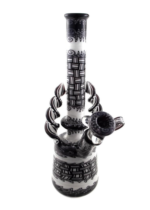 DCS | Black and White Bong and Pipe Set - Peace Pipe 420