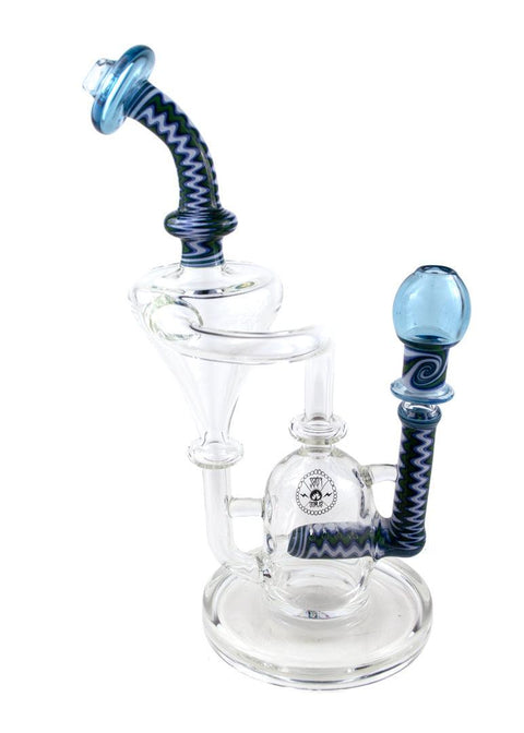 FOGZ | Blue & White Worked Recycler - Peace Pipe 420