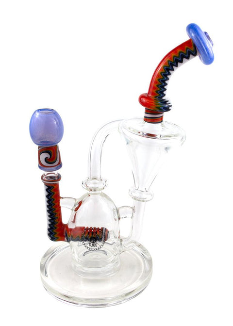 FOGZ | Rainbow Worked Recycler - Peace Pipe 420