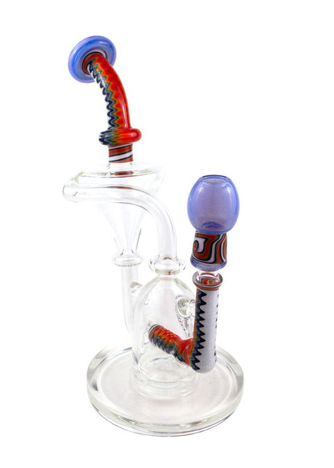 FOGZ | Rainbow Worked Recycler - Peace Pipe 420