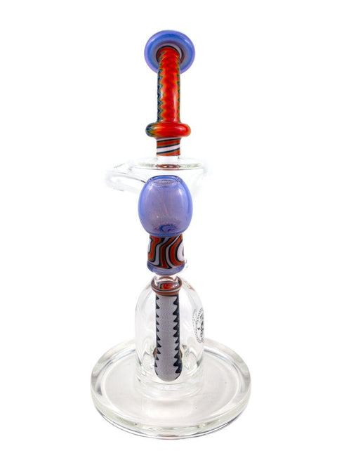 FOGZ | Rainbow Worked Recycler - Peace Pipe 420