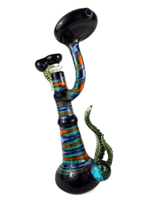 I. F. | Leaf Bubbler Set w/ Swing Arm and Nug Jar - Peace Pipe 420