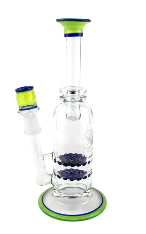 Seed of Life | Worked Mini Rig (Blue Frit Perc) - Peace Pipe 420