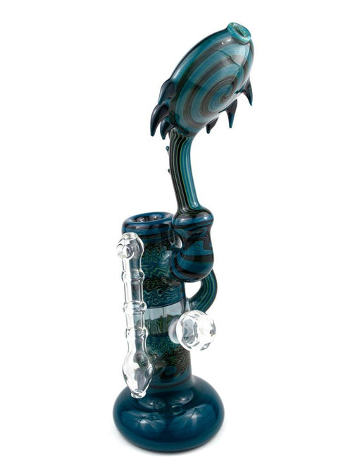 Steve Gelb | Blue Wig-Wag Upright Bubbler - Peace Pipe 420