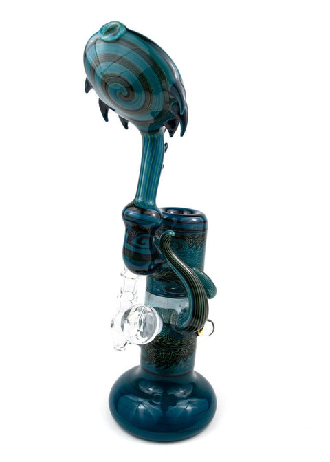 Steve Gelb | Blue Wig-Wag Upright Bubbler - Peace Pipe 420