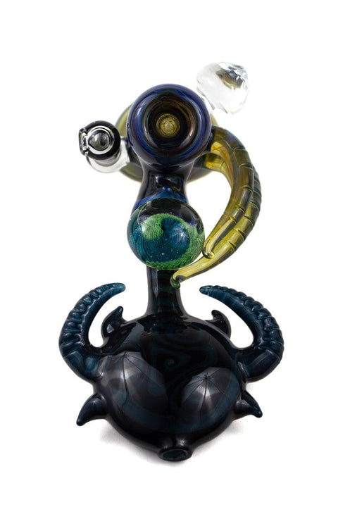 Steve Gelb | Fumed Laydown Bubbler - Peace Pipe 420