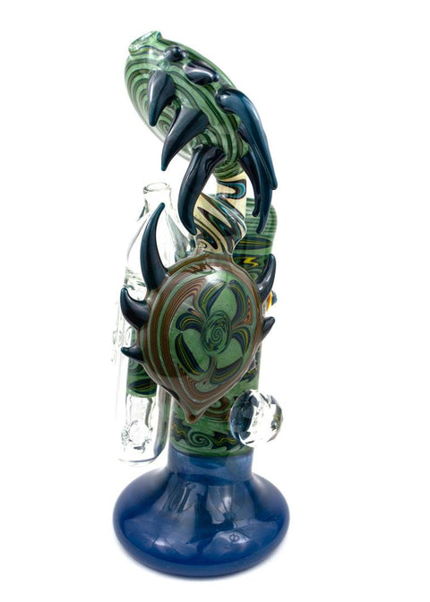 Steve Gelb | Green Wig-Wag Upright Bubbler - Peace Pipe 420