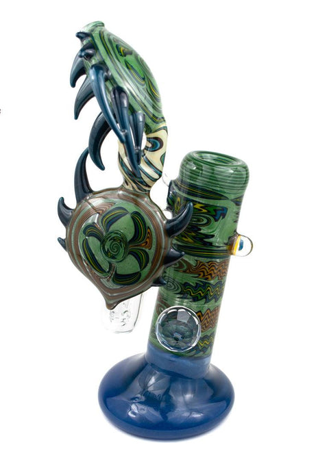 Steve Gelb | Green Wig-Wag Upright Bubbler - Peace Pipe 420