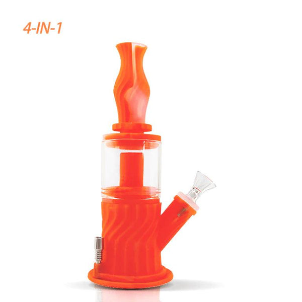 Waxmaid | 4 in 1 Double Perc Waterpipe - Peace Pipe 420