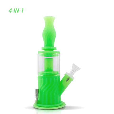 Waxmaid | 4 in 1 Double Perc Waterpipe - Peace Pipe 420