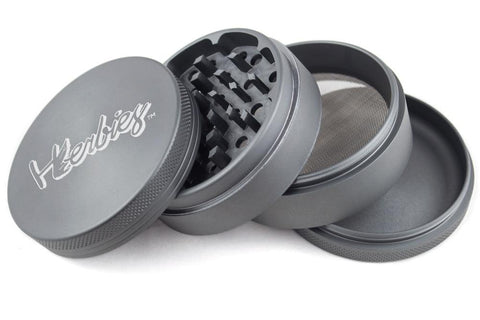 Herbies | 4 Piece Grinder - Grey - Peace Pipe 420