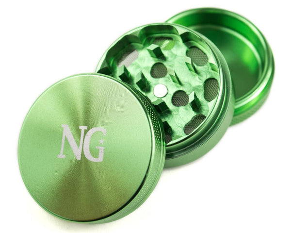 Nice Glass | 3 Piece Grinder - Green - Peace Pipe 420