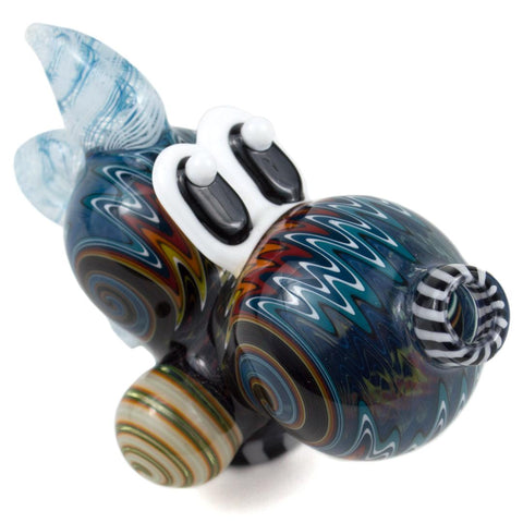 Global Glassworks | Yoshi Dark Wig-Wag Pendant Pipe - Peace Pipe 420