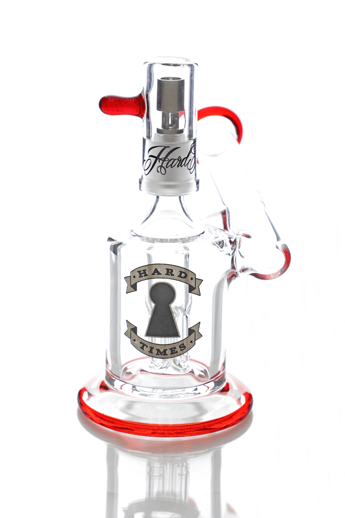 Hard Times | 5.5" Red Elvis 4-Leg Side Car Rig - Peace Pipe 420