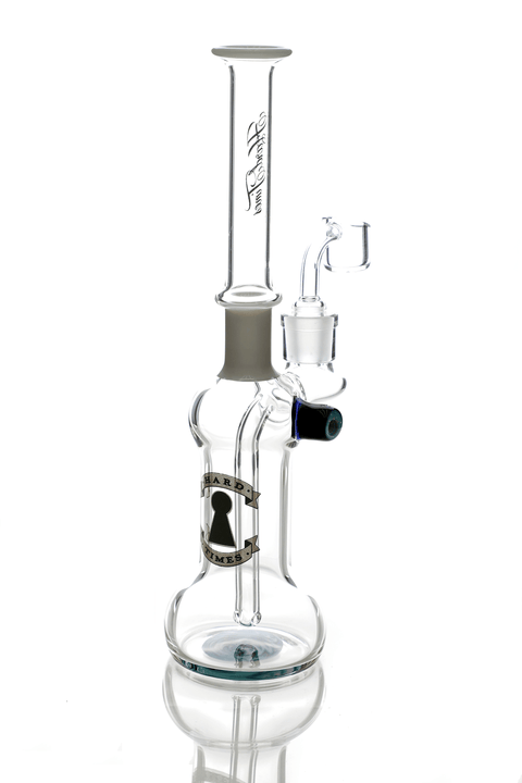 Hard Times | 9" Blue and White Straight Rig - Peace Pipe 420