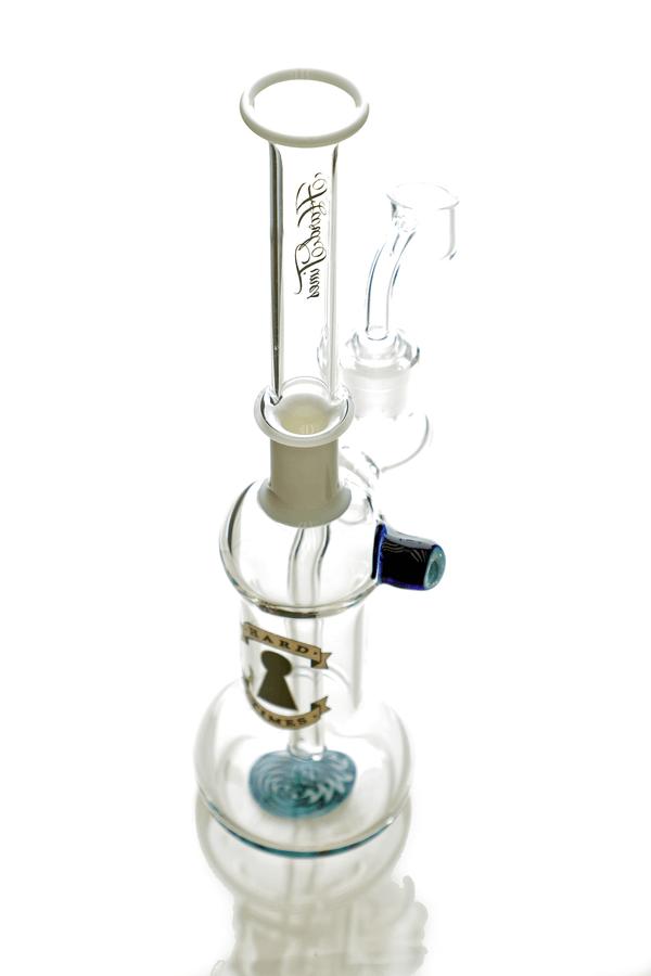 Hard Times | 9" Blue and White Straight Rig - Peace Pipe 420