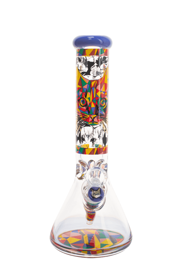 Cheech Glass | 13" Cat Graphic Beaker - Peace Pipe 420