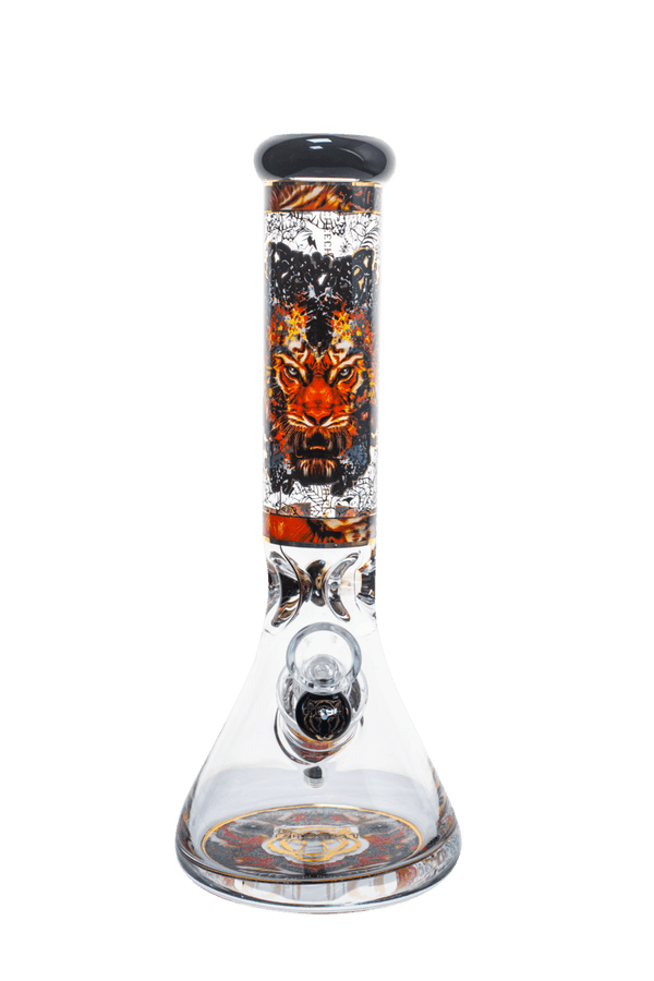 Cheech Glass | 13" Tiger Graphic Beaker - Peace Pipe 420