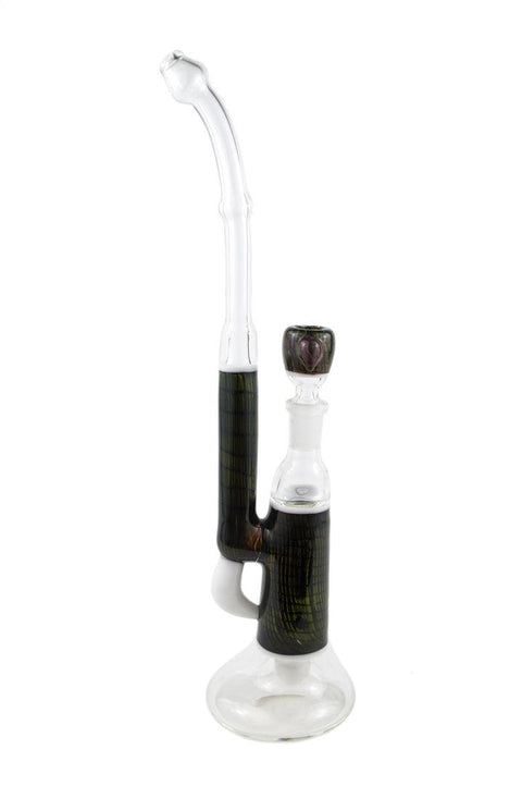 David Parks | Green and White Bubbler - Peace Pipe 420