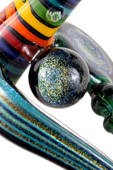 Kevin Murray | Bubbler Pipe - XL w/ Dichro Wing and Marble - Peace Pipe 420